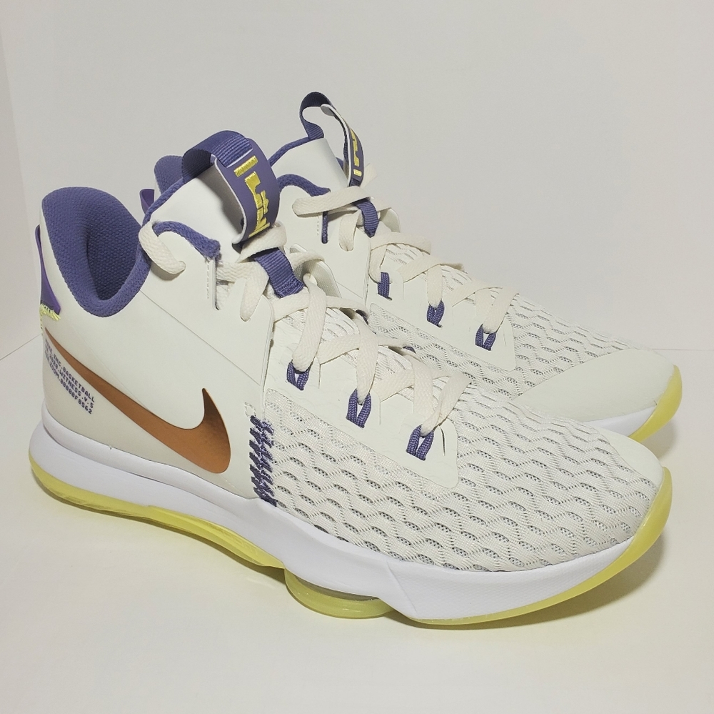 Nike Labron Witness 5 Shoes Lakers White Purple CQ9380 102 Mens Size 12 Air Zoom